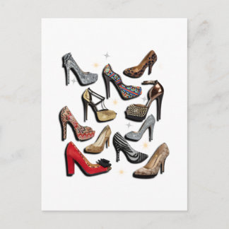 High Heel Shoe Collage Gnistra Mode Pumps Vykort