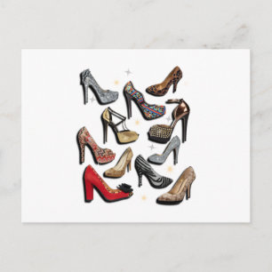 High Heel Shoe Collage Gnistra Mode Pumps Vykort