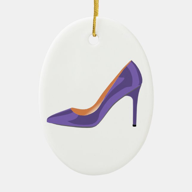 High Heel Shoe in Ultra Violet Julgransprydnad Keramik (Framsidan)