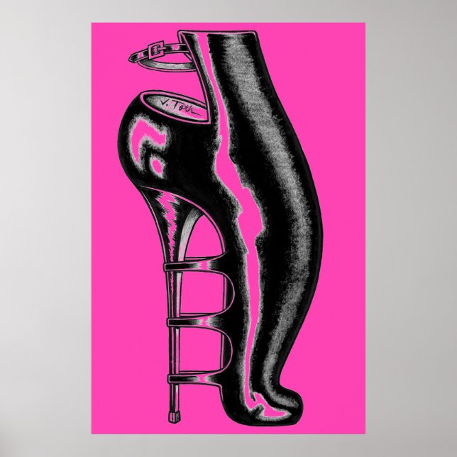High Heeled Rubber Boot/Hot Pink Poster (Framsidan)