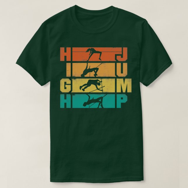 High Jump Jumping Jumper Track och Fält Silhouett T Shirt (Design framsida)