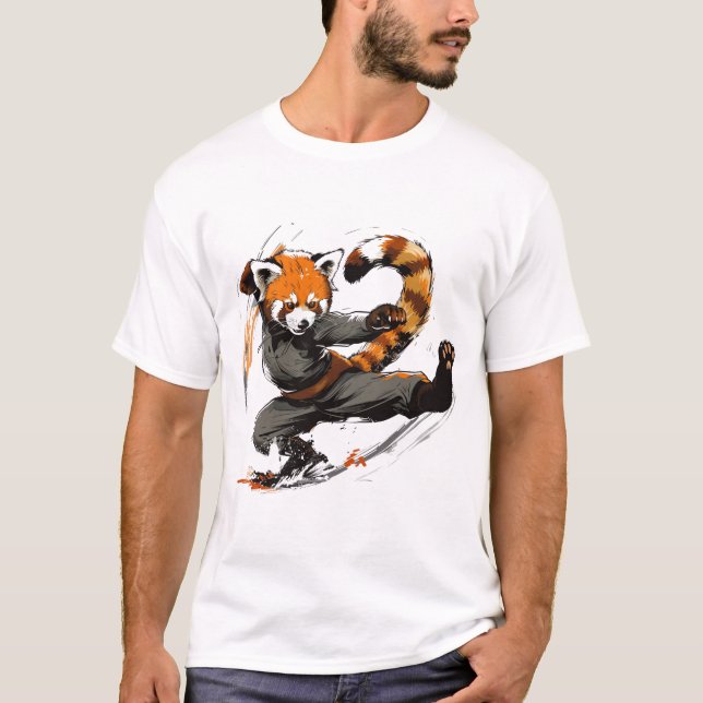 High Kick Red Panda T Shirt (Framsida)
