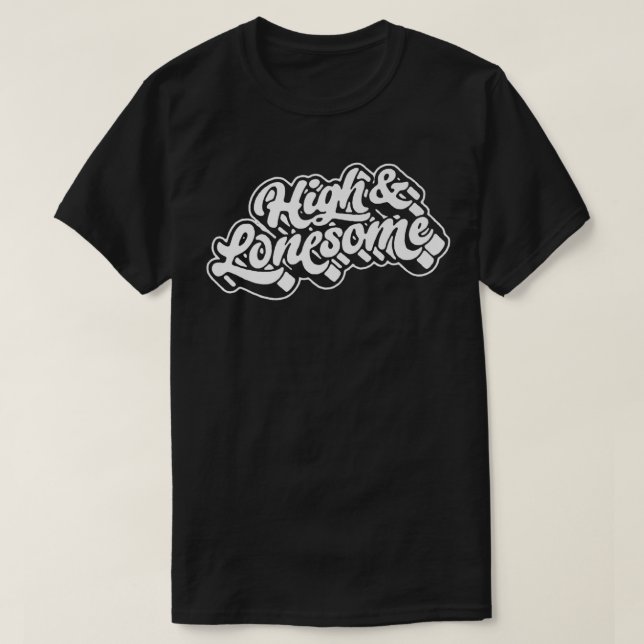 High & Lonesome Funny Bluegrass Festival Folk Musi T Shirt (Design framsida)