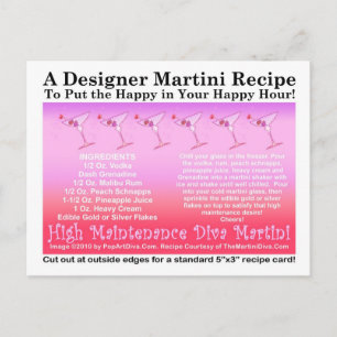 High Maintenance Diva Pink Martini Recept Postkort Vykort