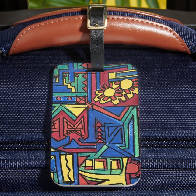 High Noon-Hand-målad modern Art Bagagebricka (Framsida Insitu 2)