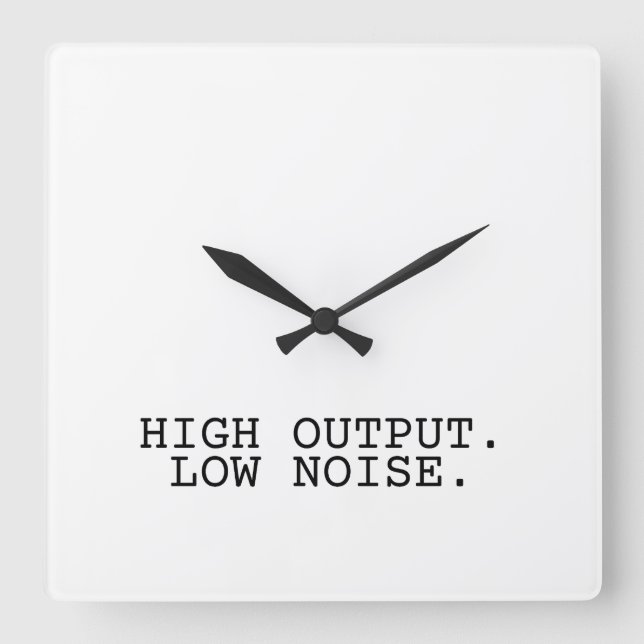 High Output Low Noise Minimalist Square Clock Fyrkantig Klocka (Framsida)