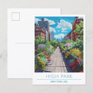 High Park New York USA Vintage resor Vykort