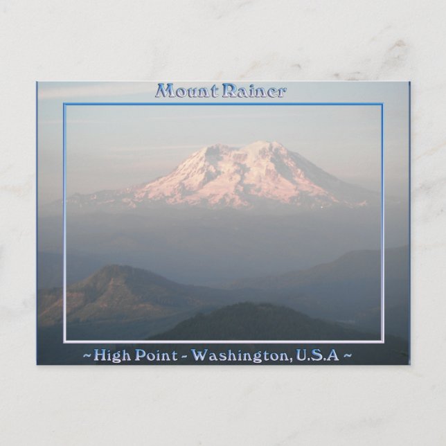 HIGH POINT Mount Rainier Washington Vykort (Framsida)