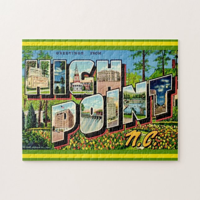 High Point NC 11x14 Postcard Pussel (Horisontell)
