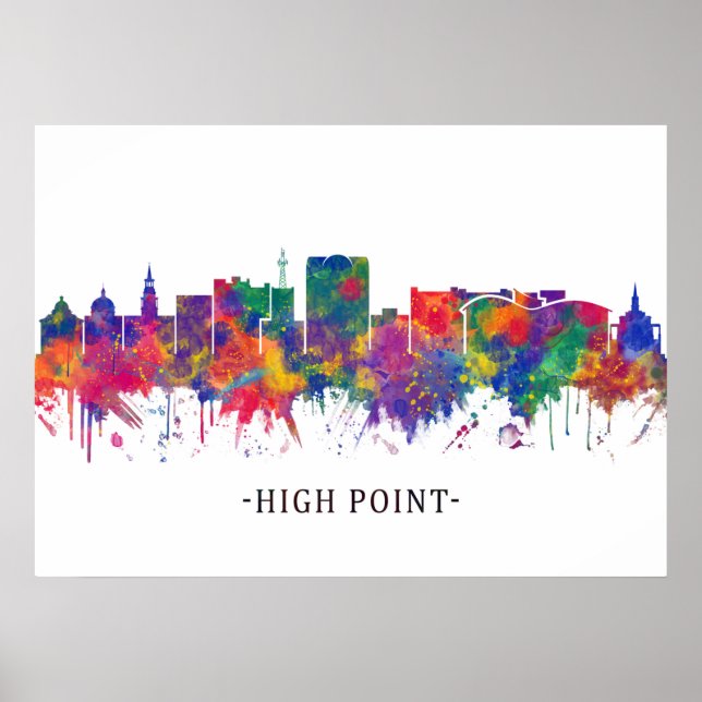 High Point North Carolina Skyline Poster (Framsidan)