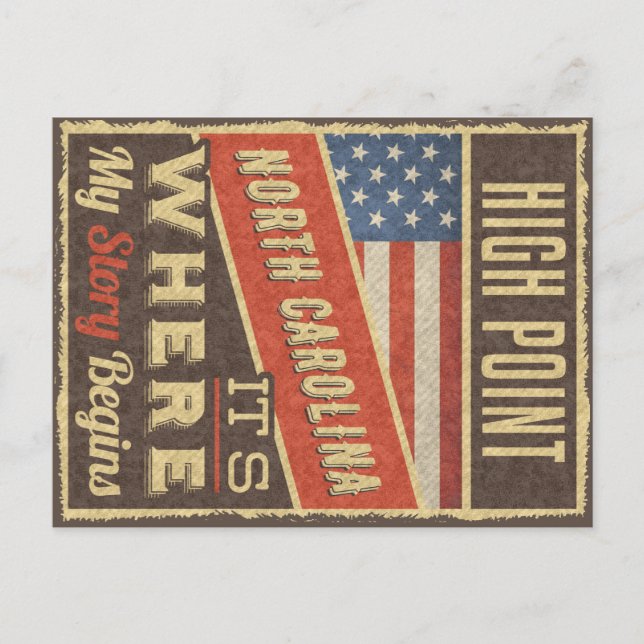 High Point North Carolina Vykort (Framsida)