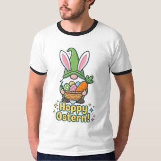 High-quality "Hoppy Easter" gnome illustration T Shirt