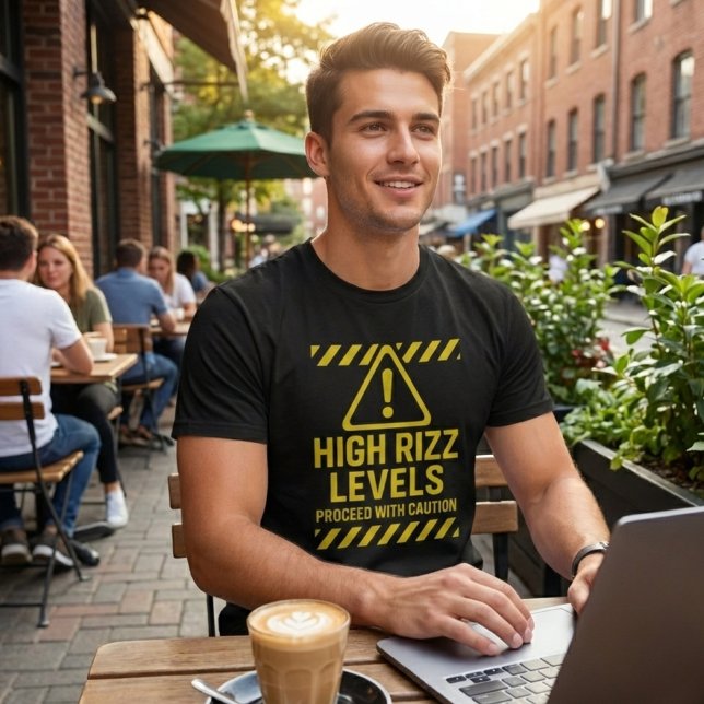 High Rizz Levels Caution Sign Funny Gen Z Slang T Shirt (Skapare uppladdad)