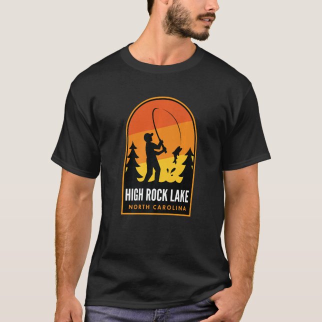 High Rock Lake North Carolina Fishing Premium T Shirt (Framsida)