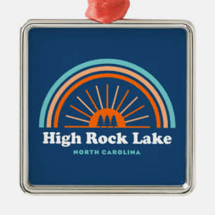 High Rock Lake North Carolina Regnbåge Julgransprydnad Metall