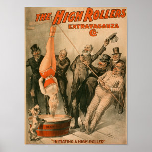 High RollersDunking Woman in Beer Poster