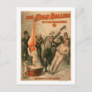 High RollersDunking Woman in Beer Poster Vykort