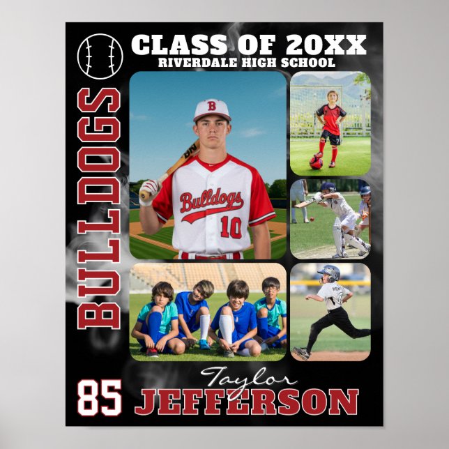 High School Baseball Team Sports Picture Collage Poster (Framsidan)