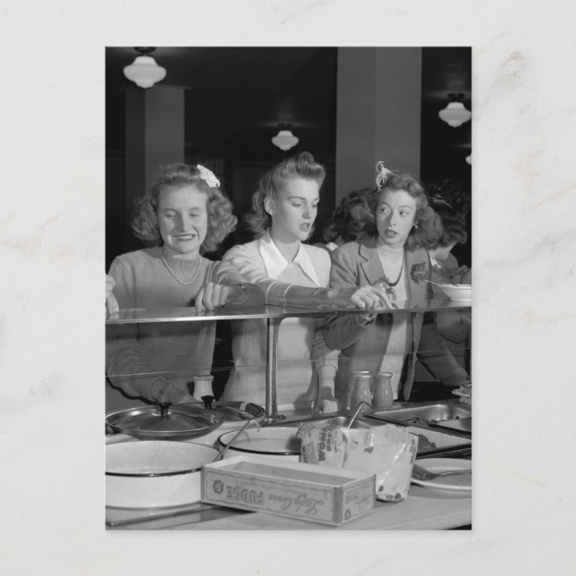 High School Girls, 1940-talet Vykort (Framsida)