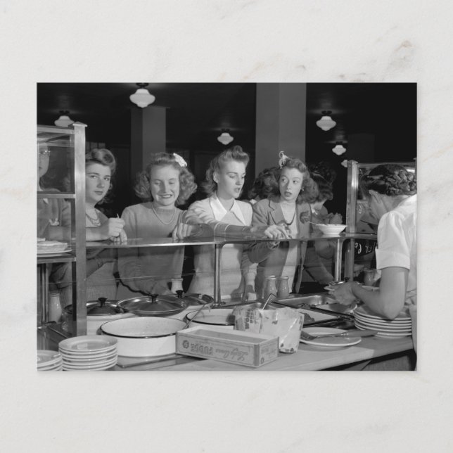 High School Girls, 1940-talet Vykort (Framsida)