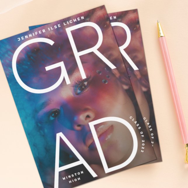 HIGH SCHOOL GRAD | Vit fet foto Meddelande (Skapare uppladdad)