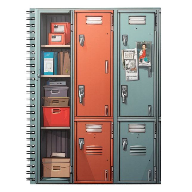 "High school hallways Locker Art journal Anteckningsbok (Framsidan)