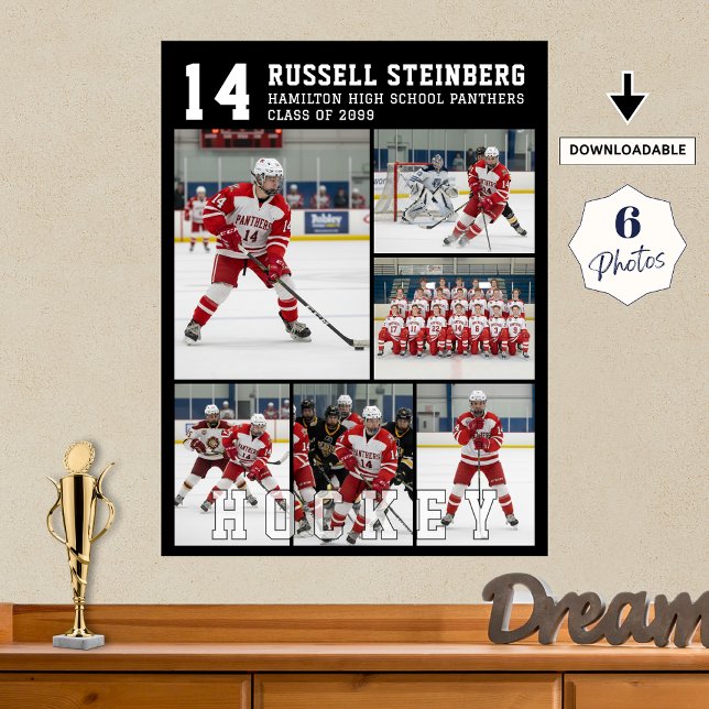 High School Hockey Senior Night 6 Photo Collage Poster (Skapare uppladdad)