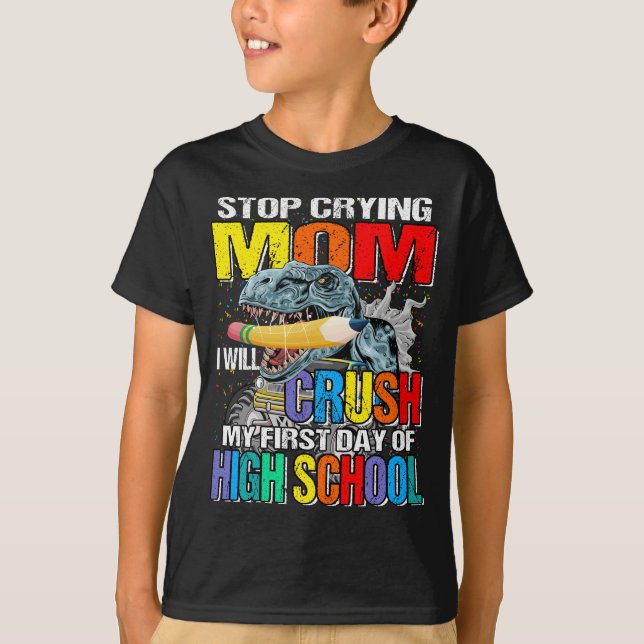 High School Monster Lastbil Dinosaur T-Shirt (Framsida)