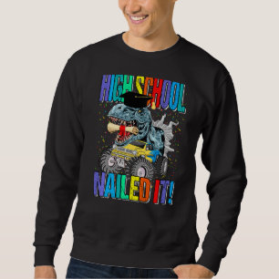 High School Nails it Monster Lastbil Dinosaur Lång Ärmad Tröja
