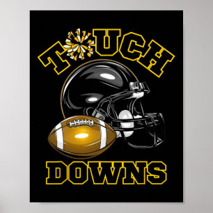 High School of Football Game i Black Guld Touchdow Poster