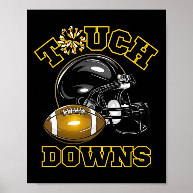 High School of Football Game i Black Guld Touchdow Poster (Framsidan)