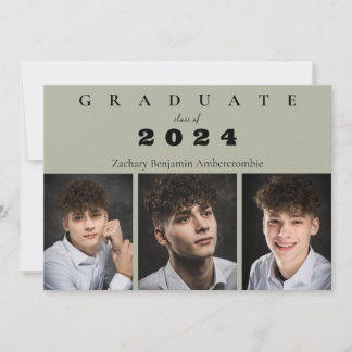 High School Sage Grönt Photo Collage Studenten Meddelande