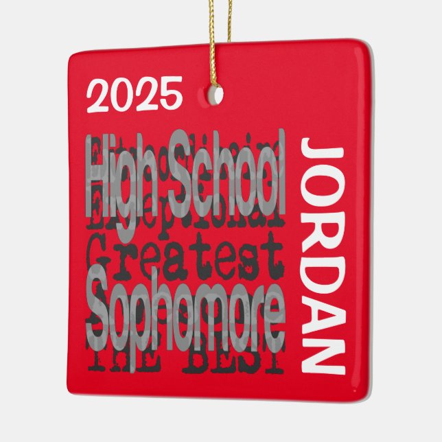 High School Sophomore Extraordinaire CUSTOM Julgransprydnad Keramik (Vänster)