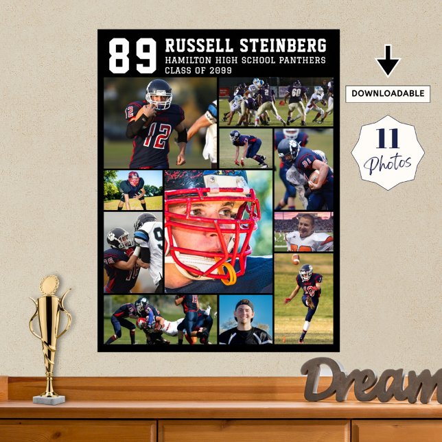High School Sports Senior 11 Photo Collage Grad Fo Poster (Skapare uppladdad)