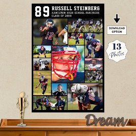 High School Sports Senior 13 Photo Collage Grad Poster