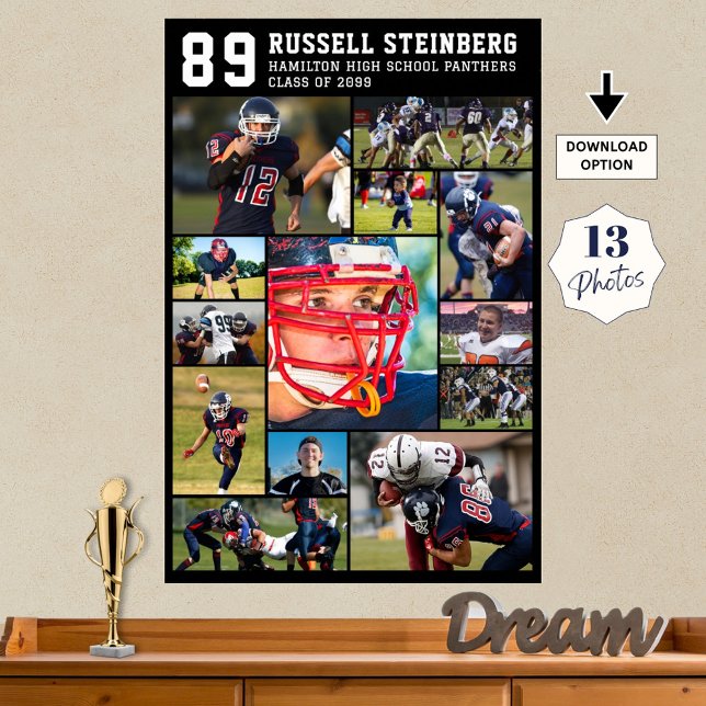 High School Sports Senior 13 Photo Collage Grad Poster (Skapare uppladdad)