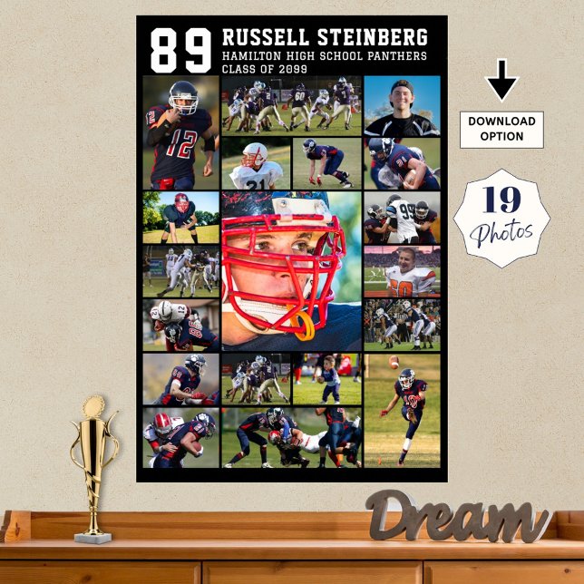 High School Sports Senior 19 Photo Collage Grad Poster (Skapare uppladdad)