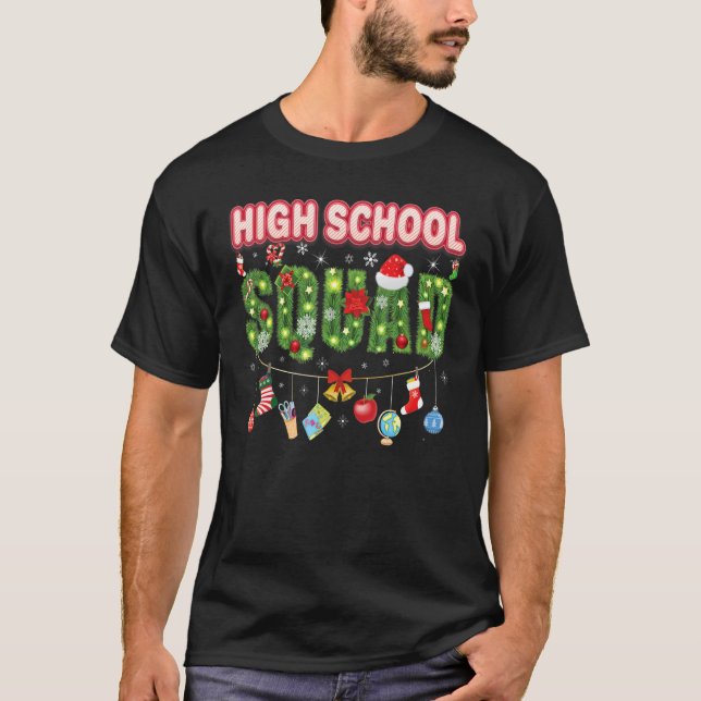 High School Squad God jul Gräs Träd Studen T Shirt (Framsida)