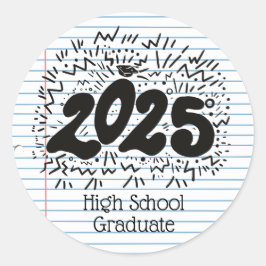 High School Student Loose Löv Papper Sticker Runt Klistermärke