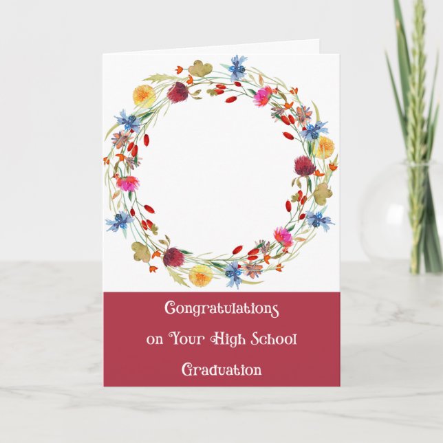 High School Studenten Add Grad Photo Kort (Framsida)