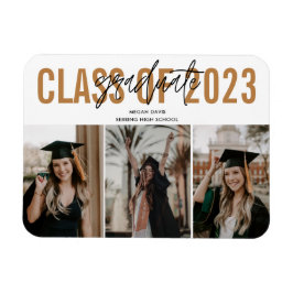 High School Studenten Guld Photo Magnet