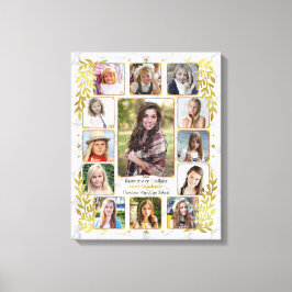 High School Studenten Photo Collage | Marble Guld Canvastryck