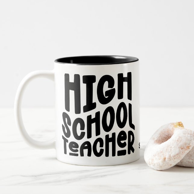 High School Teacher Appreciation Minimalist Två-Tonad Mugg (Med munk)