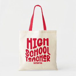 High School Teacher Red Text Design Tygkasse