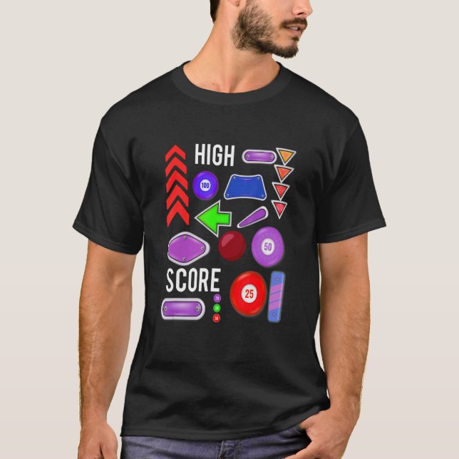 High Score Pinball T Shirt (Framsida)