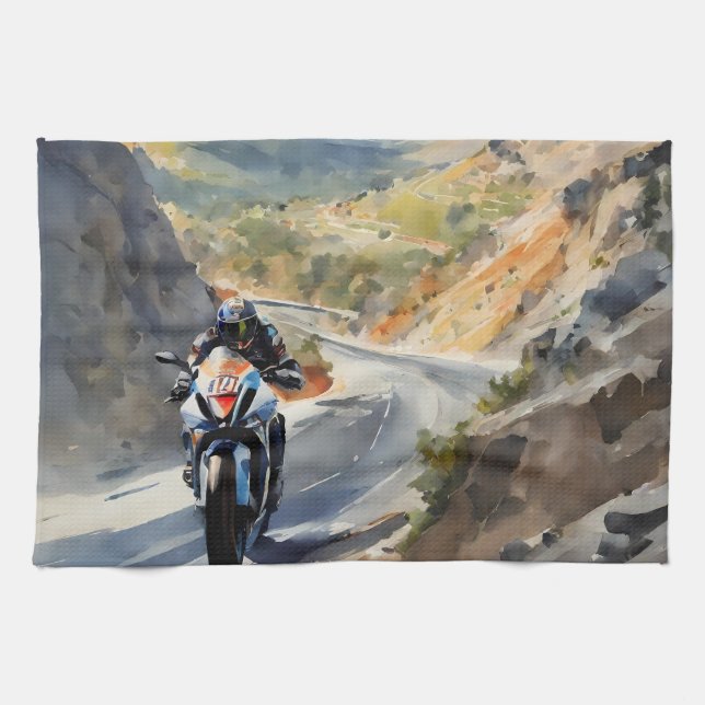 High Speed Äventyr i Vibrant Mountain Ligcape Kökshandduk (Horisontell)