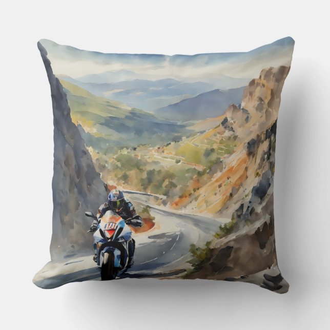 High Speed Äventyr i Vibrant Mountain Ligcape Kudde (Framsida)