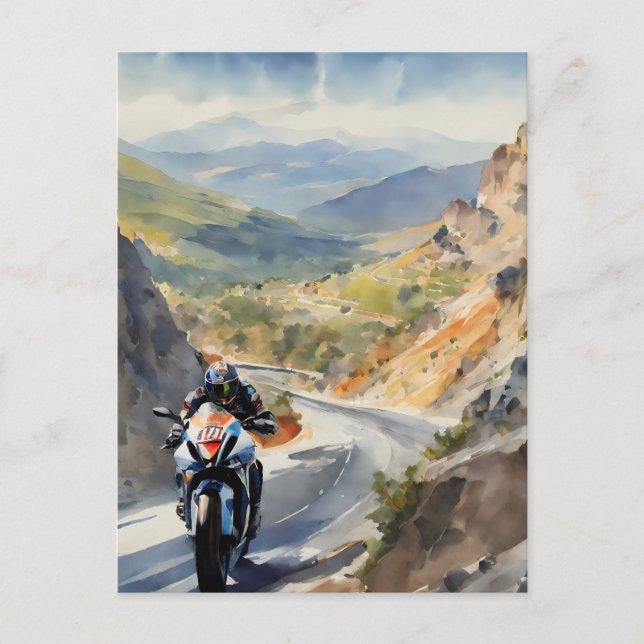 High Speed Äventyr i Vibrant Mountain Ligcape Vykort (Framsida)