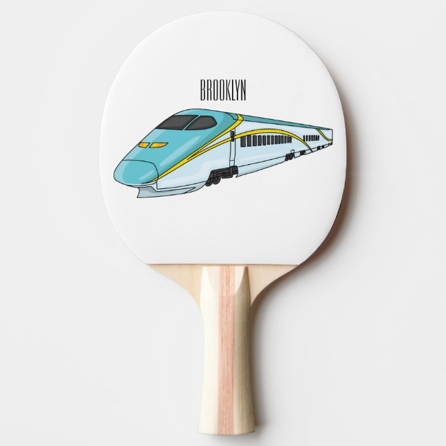 High speed bullet train cartoon illustration pingisracket (Framsidan)