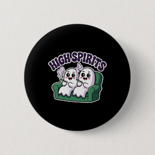 High Spirits Funny Ghost Ogräs Halloween Humor Knapp